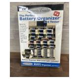 Battery organizer and tester