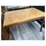 Wood dining table with pull out ends