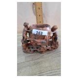 Soap stone double monkey vase