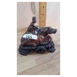 Buffaloe with boy clock topper