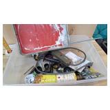 Tote of Torch head, Paint tray and misc. hardware