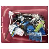 Tote of electrical boxes and misc.. hardware
