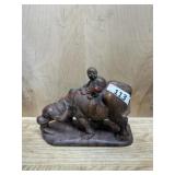 Soapstone carved vase with Monkeys