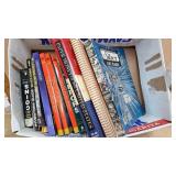 Box of reference books for collecting coins