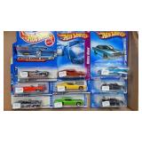 Flat of 9 Hotwheels cars