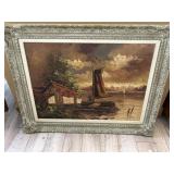 2 Framed prints and 1 antique frame