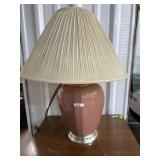 Mauve table lamp and shade