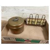 Copper pipe tobacco can and  pipe rack