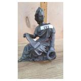Woman with scroll clock topper