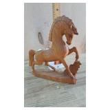 Wood carved horse figure