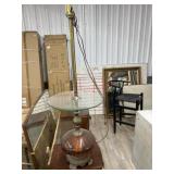 Glass top lamp table with no shade