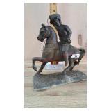 Horse and rider clock topper