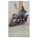 Soapstone Buffalo with boy