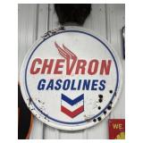 36ï¿½ chevron gasolines metal repop advertising