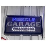 19x10 light up muscle garage sign