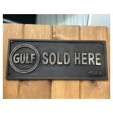 11x5 gulf sold here metal repop advertising sign