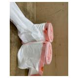 Two Rolls of Pink-Trim Trash Bags