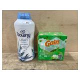 Downy Laundry Beads and Gain Dryer Sheets