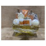 Golden Wicker Basket Bath Gift Set