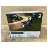 Matte Black LED Solar Spotlights, 2-Pack