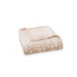 Soft Beige Leopard Print Throw Blanket