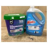 Dishwasher Packs and Windex Cleaning Solution