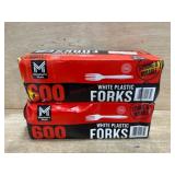 White Plastic Forks, 1200-Count Bulk Pack