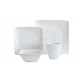 Porcelain Square Dinnerware Set, White