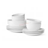 16-Piece White Porcelain Dinnerware Set