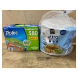 Ziploc Bags & Ultra Paper Plates Set