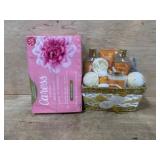 Caress Soap Set and Honey Bath Gift Basket