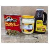 Food Bundle: Jalapenos, Mayo, BBQ Sauce