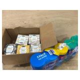 Tissues and Clorox Wipes