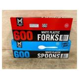 Plastic Forks and Spoons Bulk Set