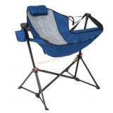 Blue Swing Chair with Headrest and Cup Holder