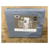 Queen Organic Cotton Sheet Set in Blue