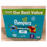 Pampers Baby-Dry Diapers Size 4 ï¿½ 192 Count