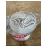 White Plastic Tabletop Fan in Packaging