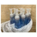 8 Clear Pump Bottles with Blue Liquid