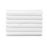 Pack of Six White Flat Sheets