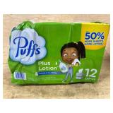Puffs Plus Lotion Facial Tissues (12 Boxes)