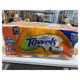 Super Premium Paper Towels, 15 Mega Rolls