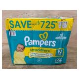 Pampers Swaddlers Newborn Pack, 174 Diapers