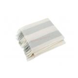 Striped Cotton Throw Blanket With Fringe