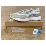 Athletic Shoes in Beige and Silver Tones, Size 9