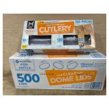 Clear Cutlery and Dome Lids Set