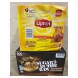 Lipton Black Tea and Sugar Packets