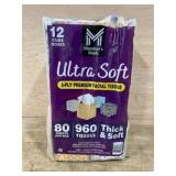 12-Pack Ultra Soft 3-Ply Facial Tissues