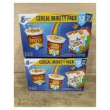 Two General Mills Cereal Variety Packs, 12 Cups ea