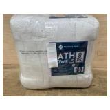 8-Pack White Cotton Bath Towels